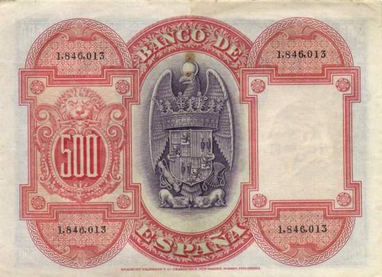 500 Pesetas 24.7.1927
